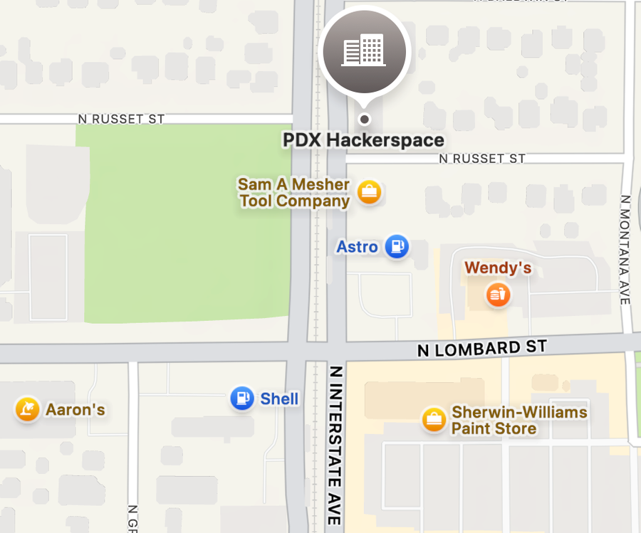 Map to Portland Hackerspace